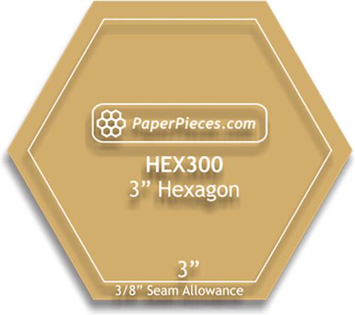 Acrylic Hexagon 3" w/ 3/8" seam