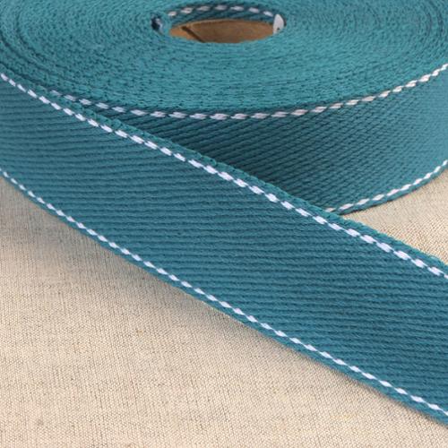 Webbing | 1" | Light Blue with White Stitches (Tealish)
