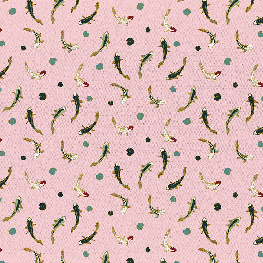Paintbrush Studio Fabrics | Imperial Garden | Koi | Pink