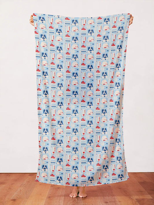 Paintbrush Studio Fabrics | BBQ Block Party | Farm Animals | Blue