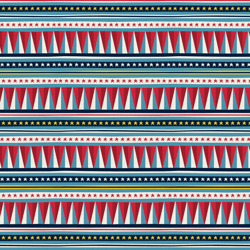 Paintbrush Studio Fabrics | BBQ Block Party | Triangle Stripe | Multi