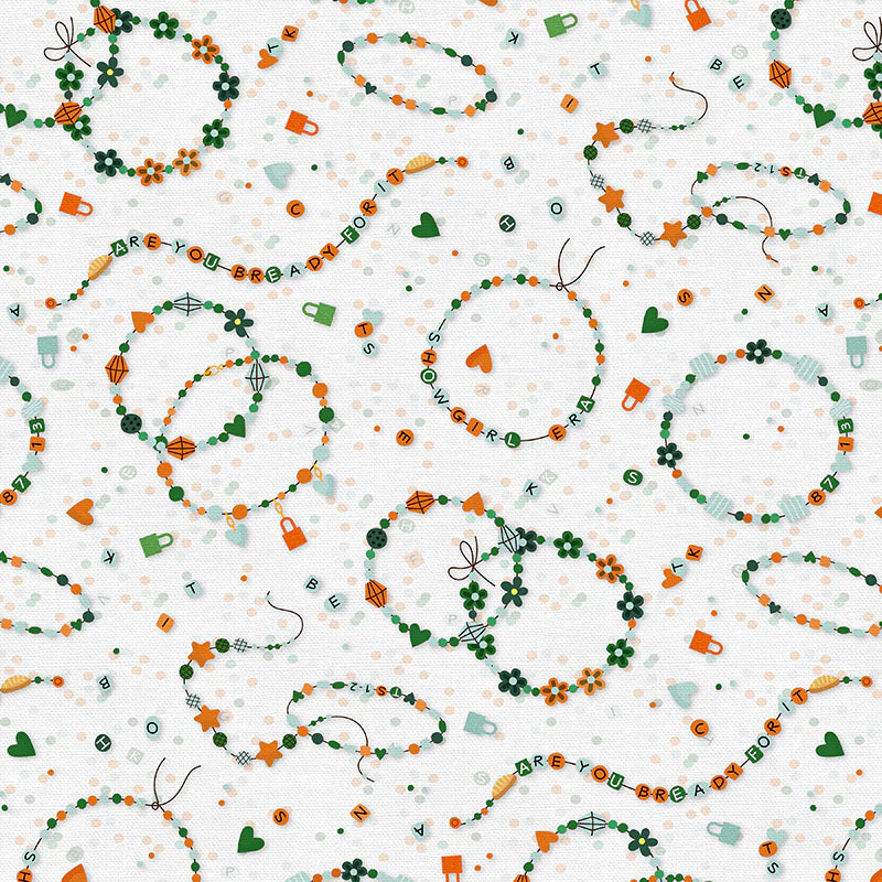 Paintbrush Studio Fabrics | Showgirl Era | Friendship Bracelets | White
