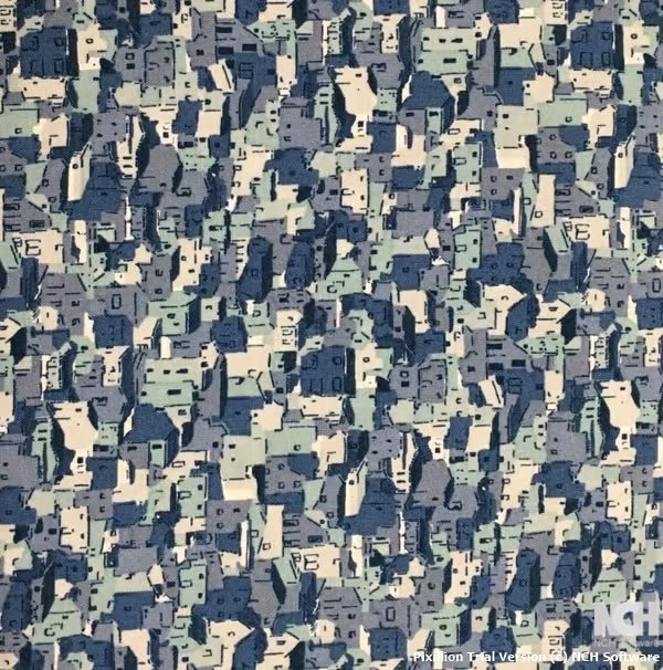 Stof Fabrics Houses - Blue