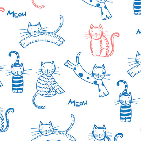 QT Fabrics | Meow Meow Meow | Spaced Cats