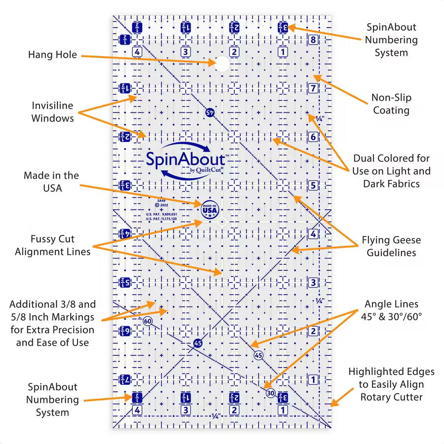 SpinAbout 2.5 in Square Ruler