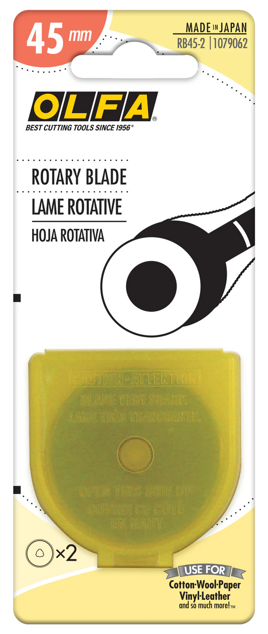 Olfa | 45mm Rotary Blade Replacement | Available in 1, 2, 5, and 10 Pack