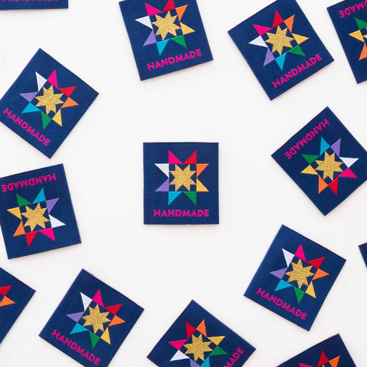 Handmade Quilt Star Large Woven Sewing and Quilting Labels