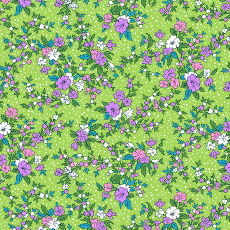 QT Fabrics | Floral Flirtation | Vintage Chic Floral | Mint