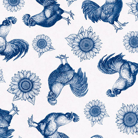 Ink & Arrow | Rule of Roost | Roosters & Sunflowers | Blue