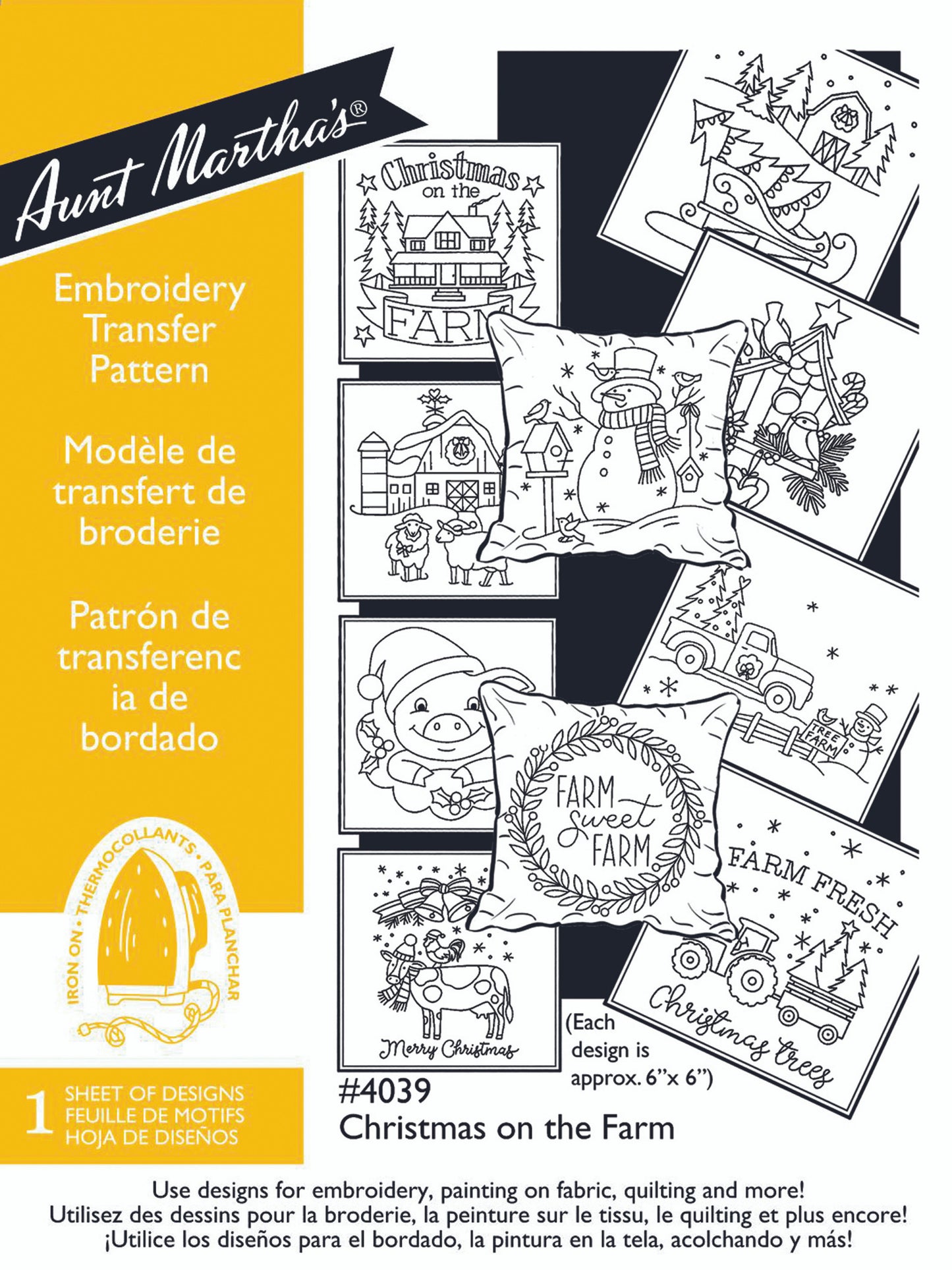 Aunt Martha’s | Embroidery Transfer Pattern | #4039 | Christmas on the Farm