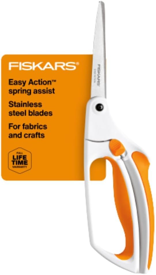 Fiskars | Fabric Scissors | Easy Action Spring Assist | NO. 8 | 8in Scissors