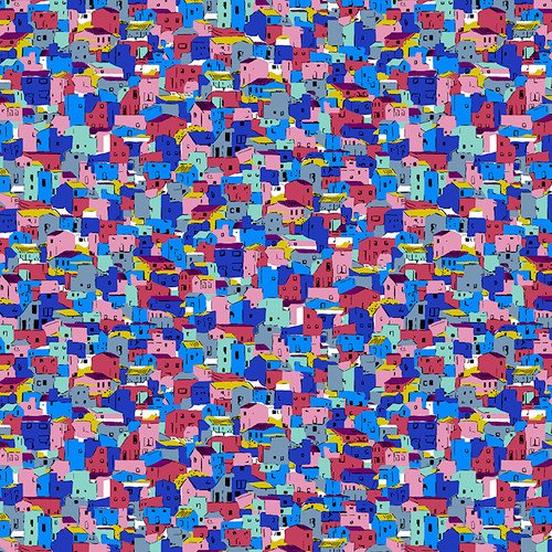 Stof Fabrics Houses - Multicolor