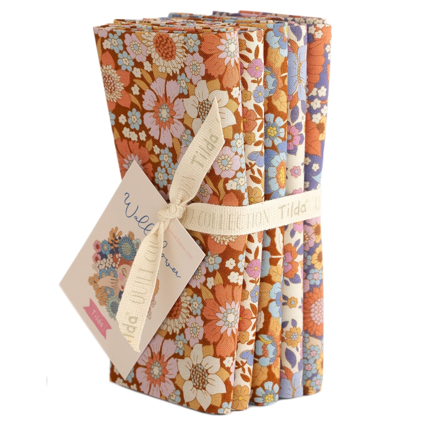 Tilda | Fat Quarter Bundle | The Wallflower Collection | Caramel/Thristle (5)
