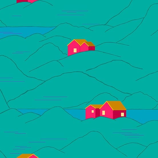 Andover | Alison Glass | Wildflowers | Cottages | Jade