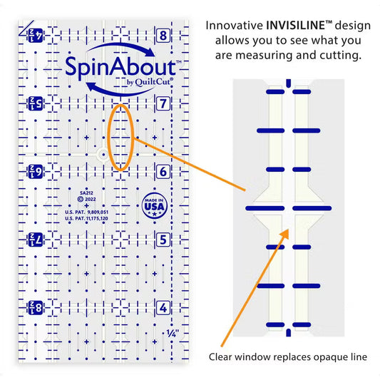 SpinAbout 2.5 in Square Ruler