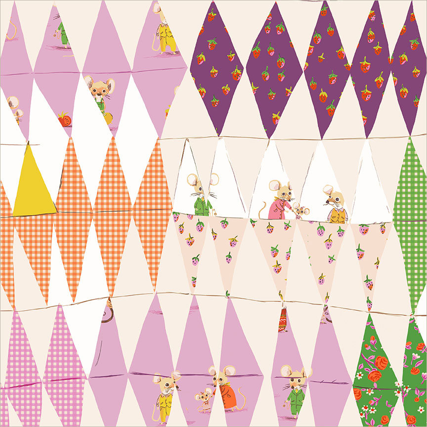 Trixie Collage Blush from Heather Ross Favorites by Windham Fabrics
