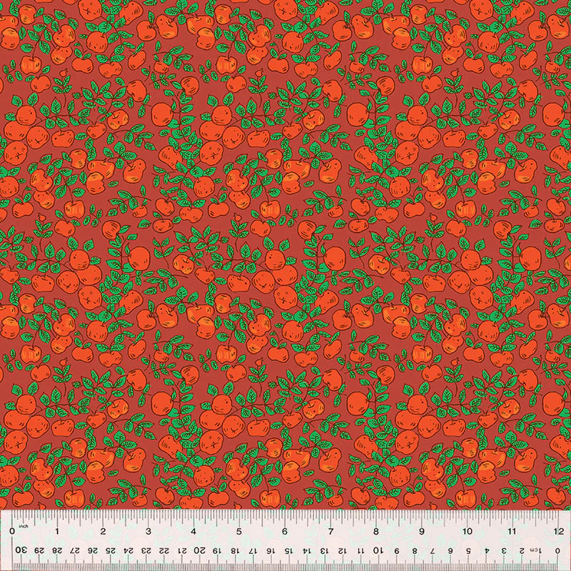 Windham Fabrics | Forestburgh | Apples | Warm Red | Heather Ross