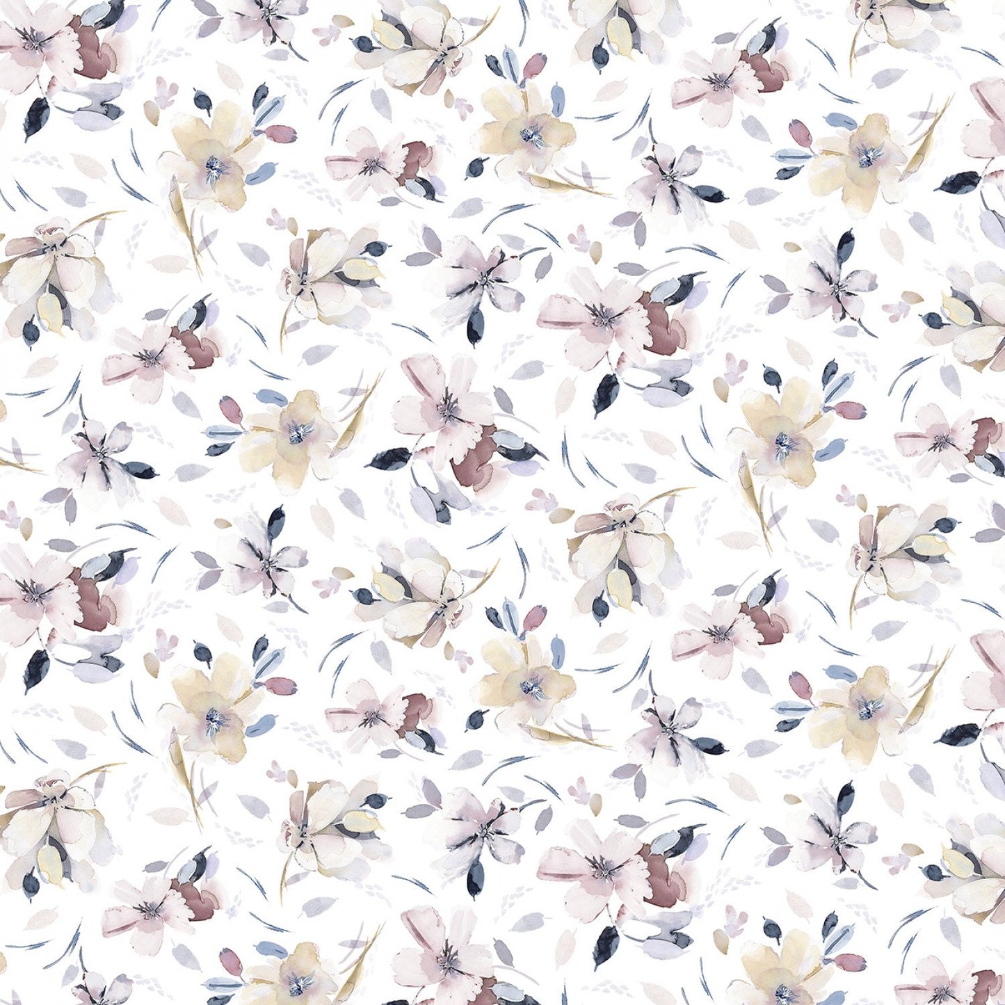 P&B Textiles | Meadow at Dusk | 5535-W | Flower Toss White