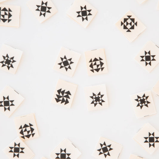 Black Quilt Block Multipack - Sewing Organic Cotton Quilt and Garment Labels