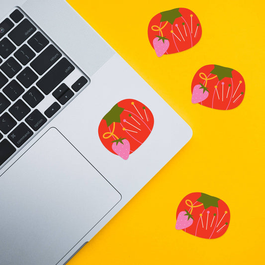 Tomato Pin Cushion Sticker - Vinyl Waterproof Sticker