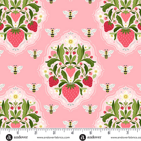 Andover | Strawberry Honey | A-1154-E | Pink Medallion
