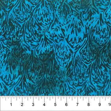Octopus Oasis | Fans | Bright Blue | Batik