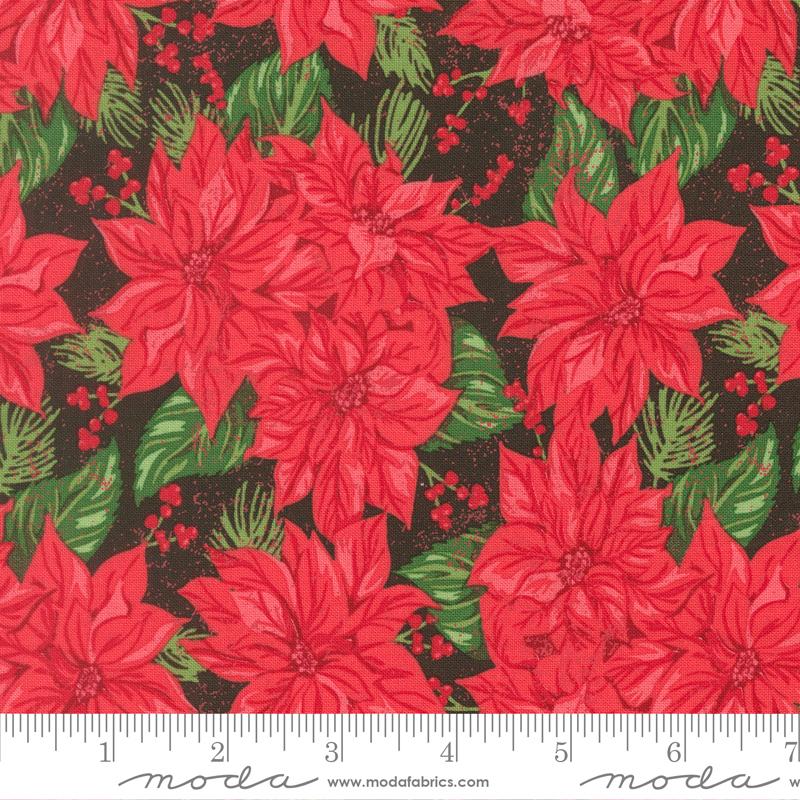 Moda | Stacy Iest Hsu | Holiday Cheer | Poinsettia | Midnight | 20971-30