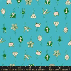 Ruby Star Society 1 800 Notion Thread Charms Turquoise quilting cotton fabric RS5214 15