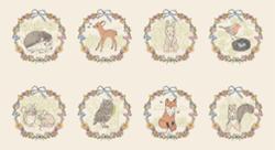 Moda | My Secret Garden | Secret Garden Animal 8-Square Panel | Panel Cloud | 20958-11