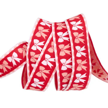 Ribbon | Mistletoe and Holly | Tied Bows | 7/8" width | by Beverly McCullough