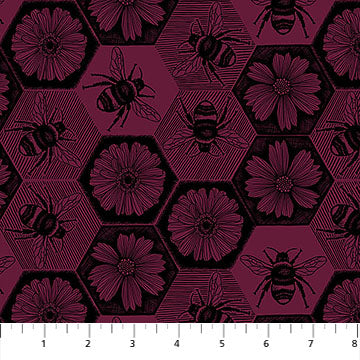 Anna Maria Textiles | Indelible Ink | Busy | Mulberry
