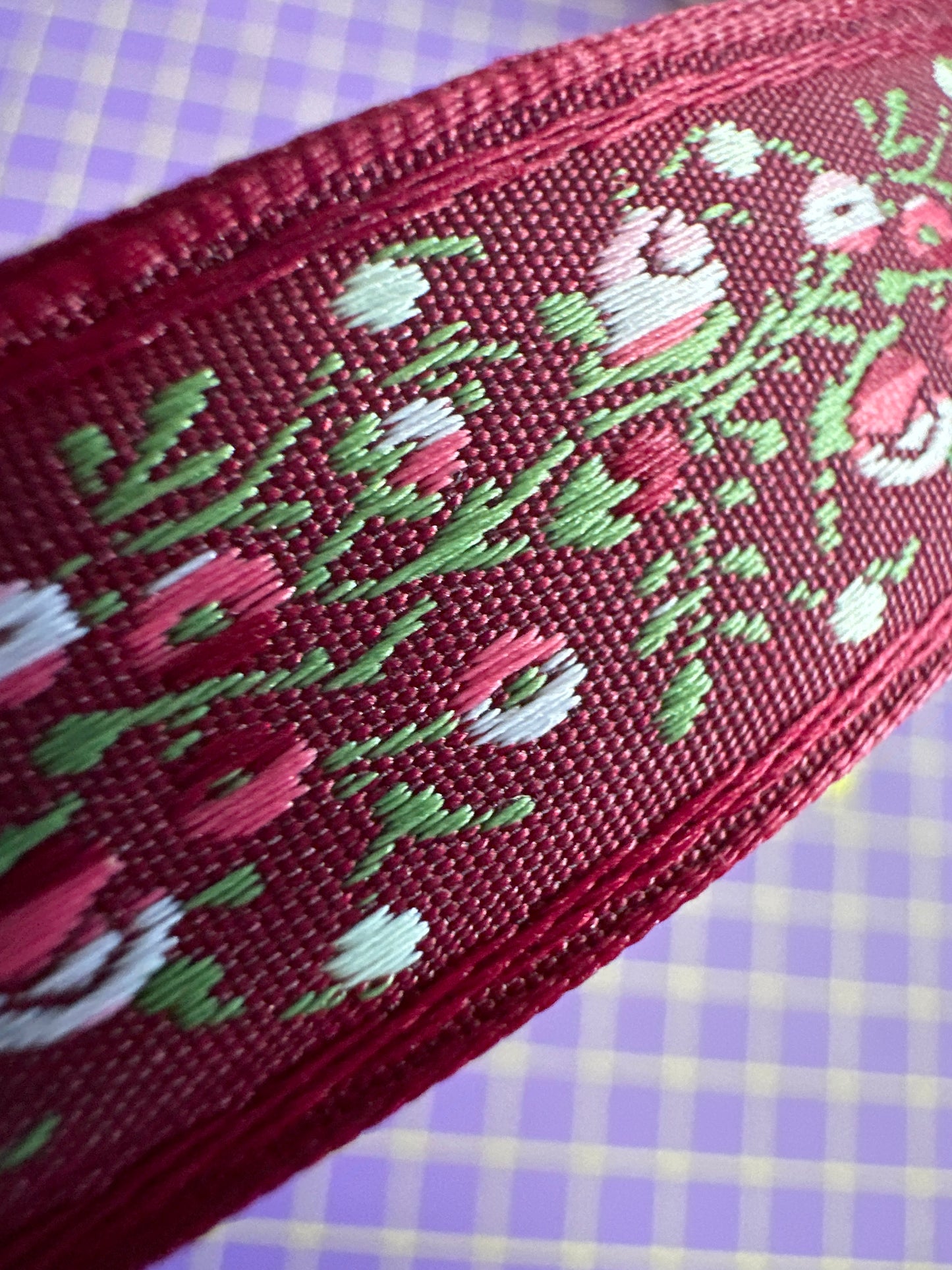 Ribbon | Little Floral - Wine | 3/4" | Sold by the Yard