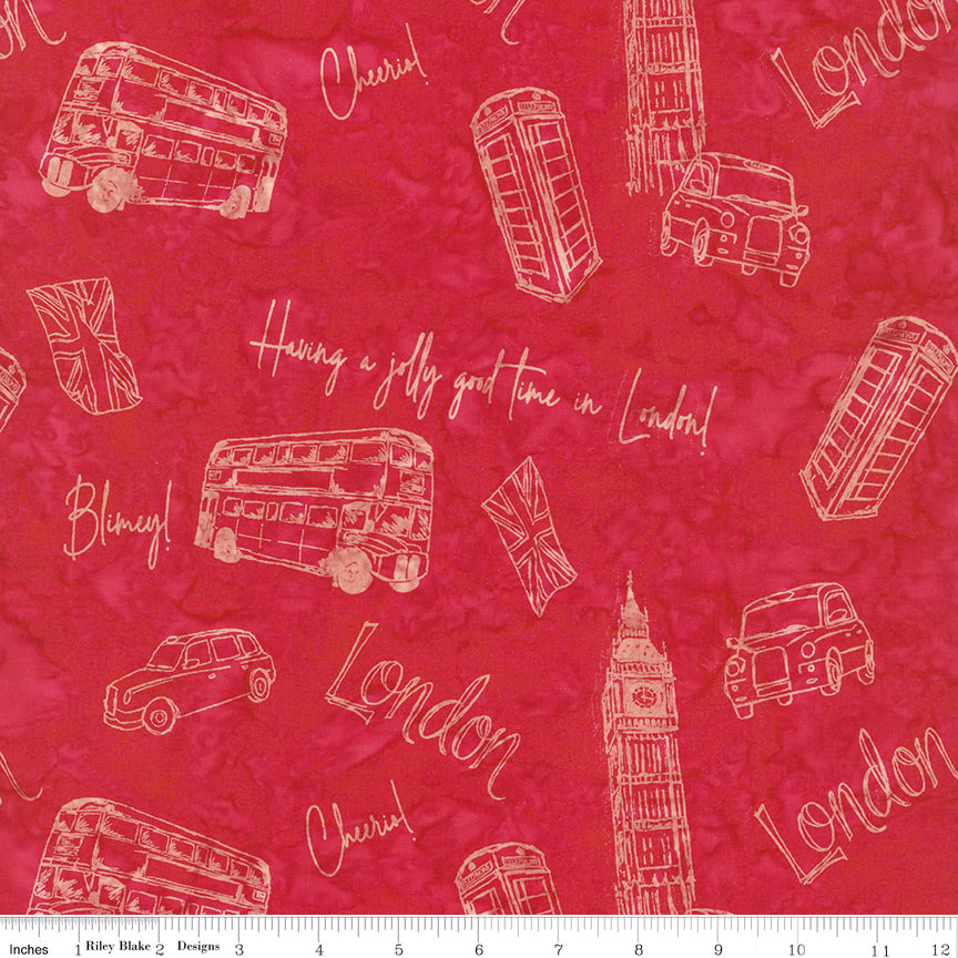 Riley Blake Designs | Batiks Around the World - London | Crimson | BT23765-214 | Tara Reed