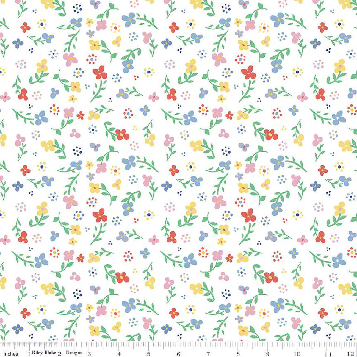Riley Blake | Always in Season | Small Floral | White | American Jane