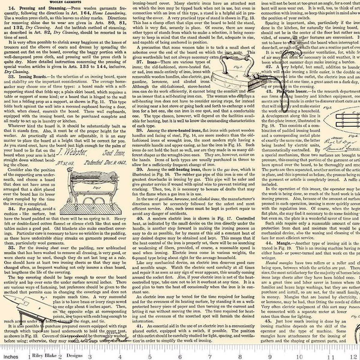 Riley Blake | Press On | Clothing Care Copy | Parchment | J Wecker Frisch