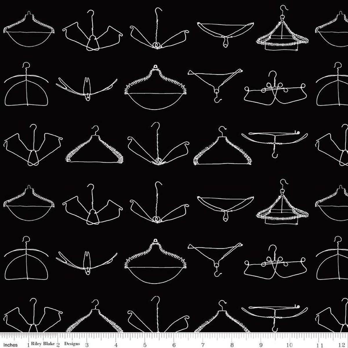 Riley Blake | Press On | Wire Hangers | Black | J Wecker Frisch