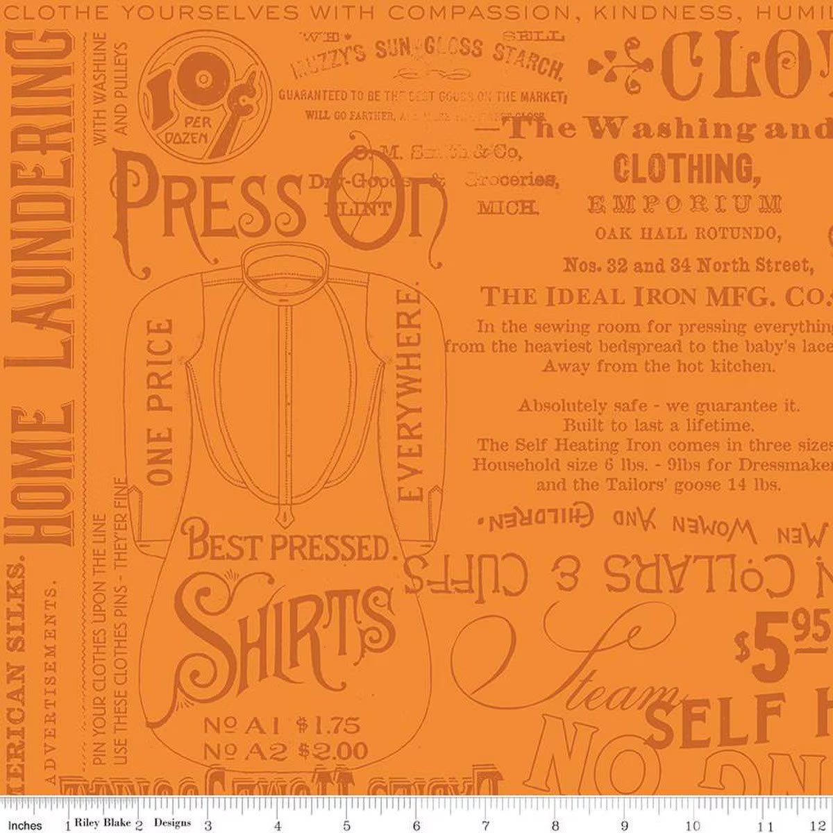 Riley Blake | Press On | Pressing Matters | Orange | J Wecker Frisch
