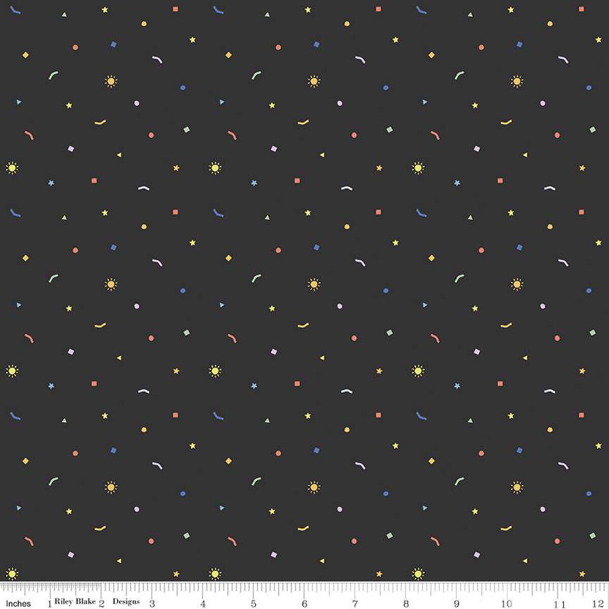 Riley Blake | New Box of Crayons | Confetti | Black