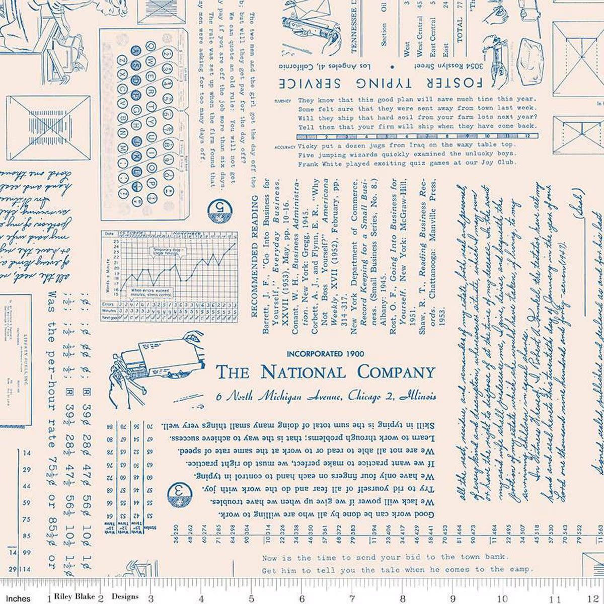 Riley Blake | TYPE/ography | Lori Holt | Background | Denim