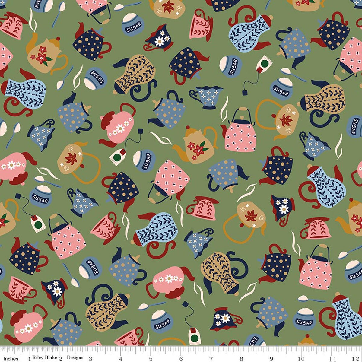 Riley Blake | A Spoonful of Sugar | Tea and Sugar | Green | C17082