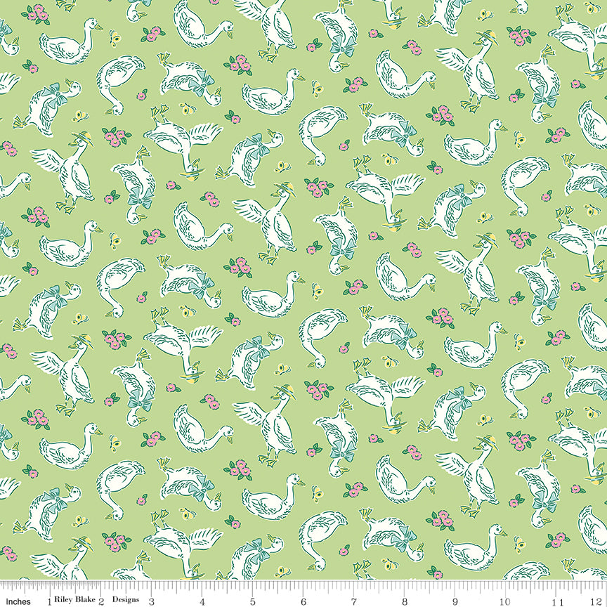 Riley Blake Designs | Traditional 30's | Geese Green | C18240-GREEN