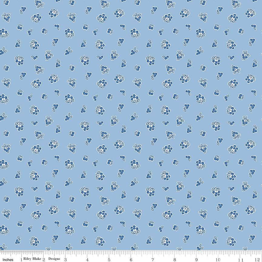 Riley Blake Designs | Traditional 30's | Berries Blue | C18244-BLUE