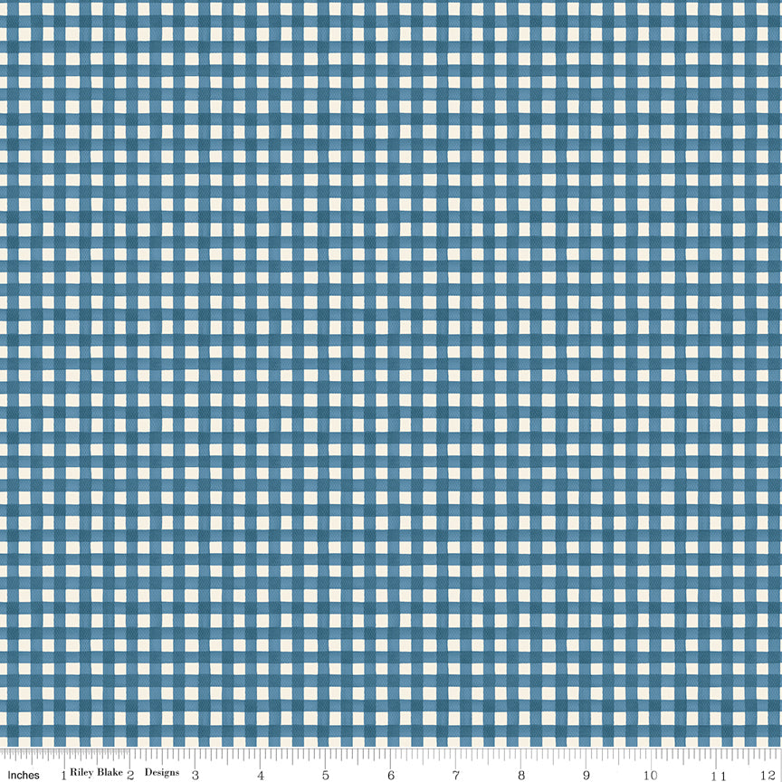 Riley Blake Cath Kidston Gingham Navy quilting fabric