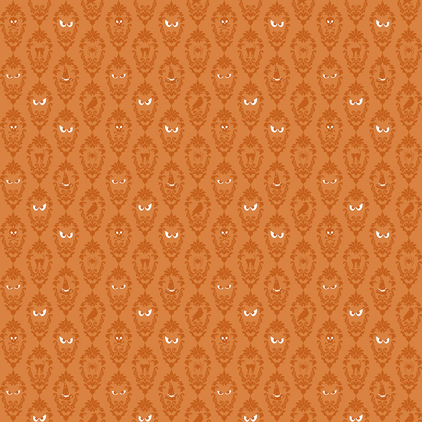 Riley Blake Designs | Cobweb Cottage | Damask | Orange | C19083-ORANGE