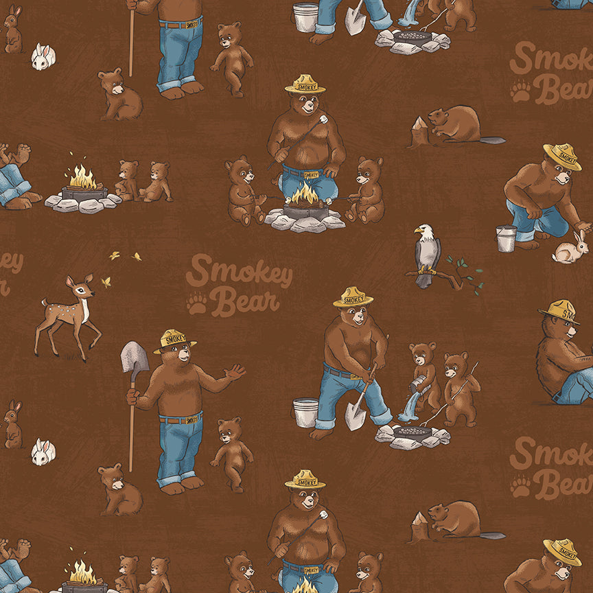 Riley Blake Designs | Keep It Green | Smokey and Cubs | Brown | C19120-BROWN