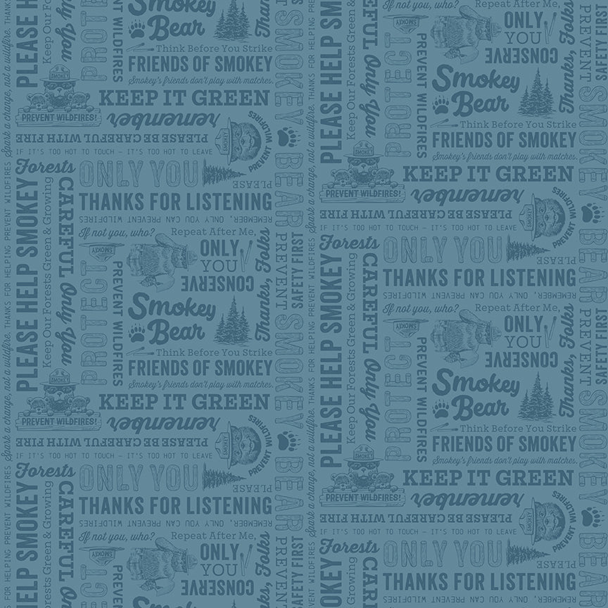Riley Blake Designs | Keep It Green | Text | Blue | C19122-BLUE