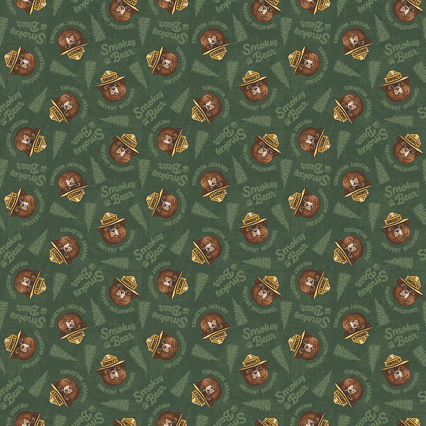 Riley Blake Designs | Keep It Green | Smokey Faces | Green | C19124-GREEN