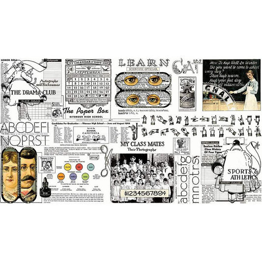 Riley Blake | Old School | Digitally Printed School Paper | White | J Wecker Frisch