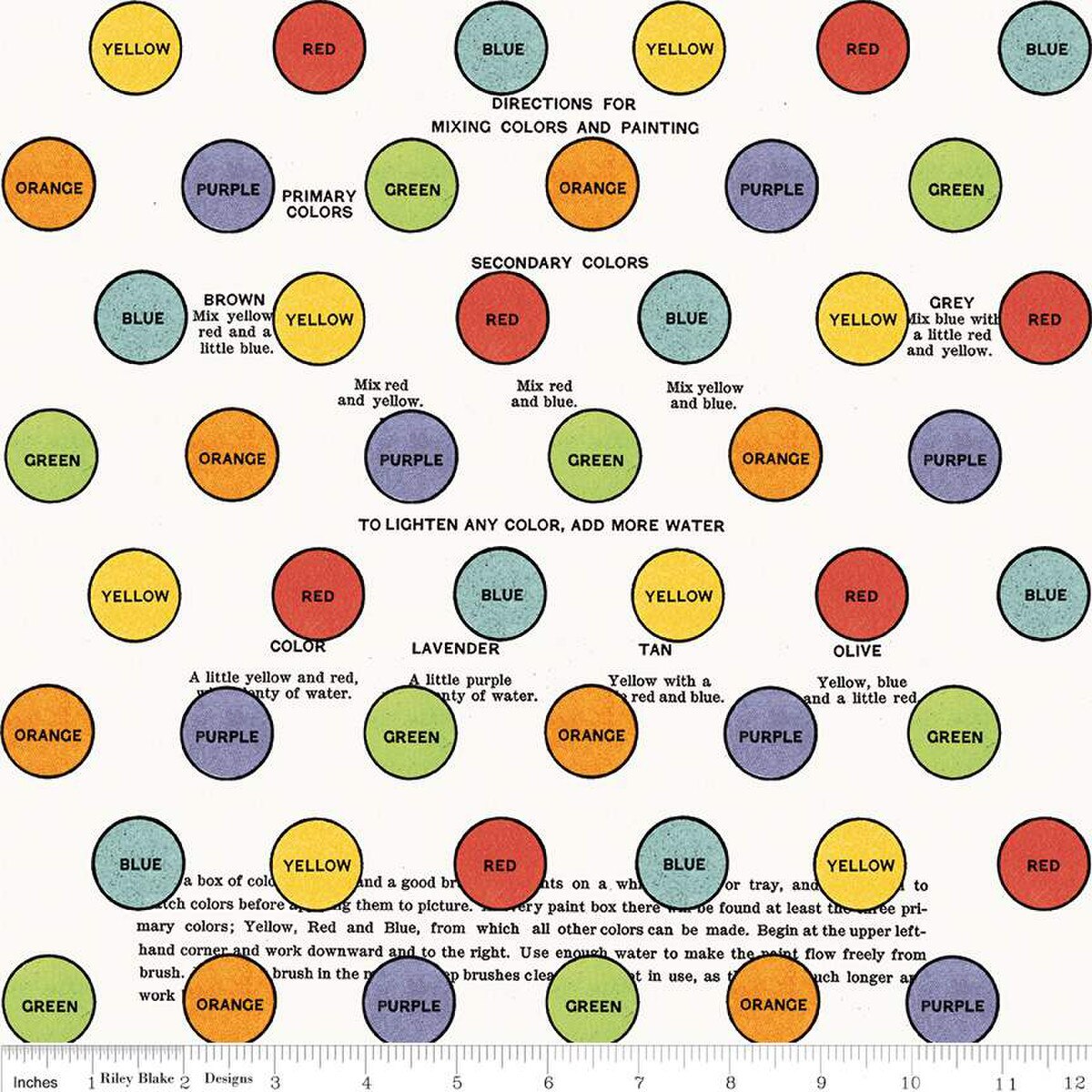 Riley Blake | Old School | Digitally Printed Primary Colors | White | J Wecker Frisch