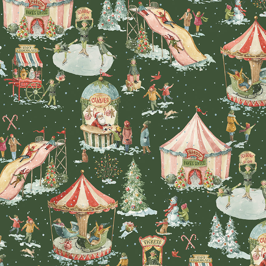Riley Blake Designs | Santa's Fair | Main | Green | CD19200-GREEN